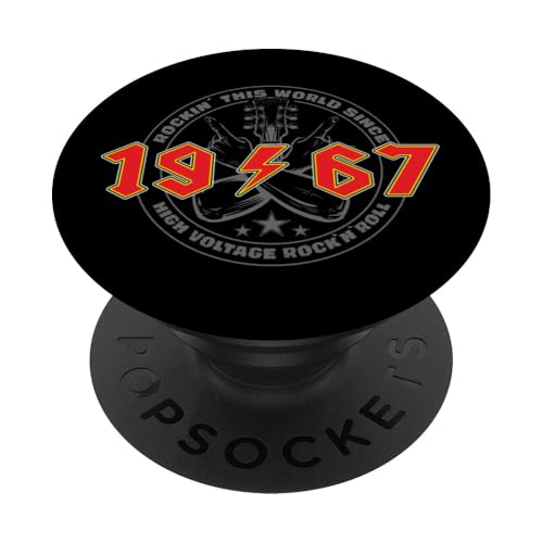 Rock'n'Roll 1967 High Voltage Retro Musik Geburtstags PopSockets Klebender PopGrip Rock'n'Roll 1967 High Voltage Retro Musik Geburtstags PopSockets Klebender PopGrip von Legendäre Retro Rock Band Shirts High Voltage
