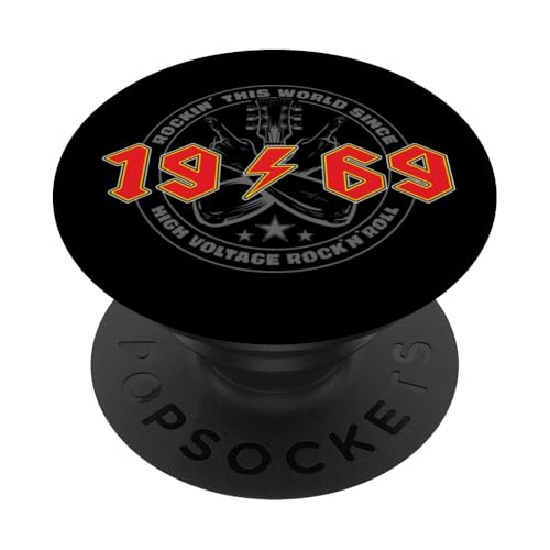 Rock'n'Roll 1969 High Voltage Retro Musik Geburtstags PopSockets Klebender PopGrip Rock'n'Roll 1969 High Voltage Retro Musik Geburtstags PopSockets Klebender PopGrip von Legendäre Retro Rock Band Shirts High Voltage