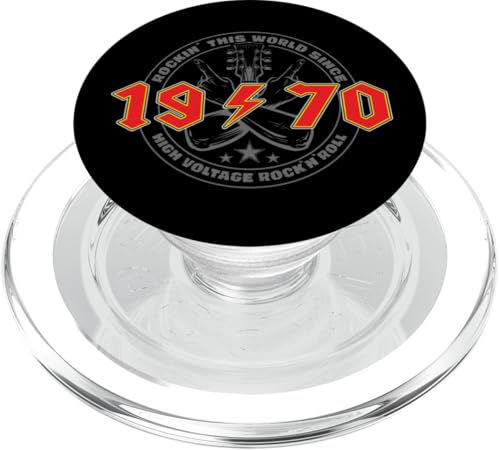 Rock'n'Roll 1970 High Voltage Retro Musik Geburtstags PopSockets PopGrip für MagSafe Rock'n'Roll 1970 High Voltage Retro Musik Geburtstags PopSockets PopGrip für MagSafe von Legendäre Retro Rock Band Shirts High Voltage