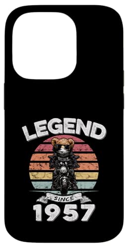 Legend Since 1957 Retro Vintage Teddy Fan Biker Geschenk Hülle für iPhone 14 Pro von Legendäre Spruch Geburtstagsgeschenke für Bären