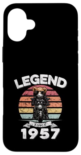 Legend Since 1957 Retro Vintage Teddy Fan Biker Geschenk Hülle für iPhone 16 Plus Legend Since 1957 Retro Vintage Teddy Fan Biker Geschenk Hülle für iPhone 16 Plus von Legendäre Spruch Geburtstagsgeschenke für Bären