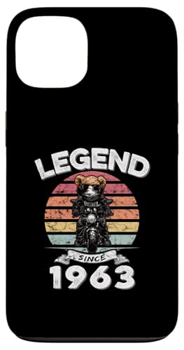 Legend Since 1963 Retro Vintage Teddy Fan Biker Geschenk Hülle für iPhone 13 von Legendäre Spruch Geburtstagsgeschenke für Bären