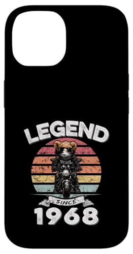 Legend Since 1968 Retro Vintage Teddy Fan Biker Geschenk Hülle für iPhone 14 von Legendäre Spruch Geburtstagsgeschenke für Bären