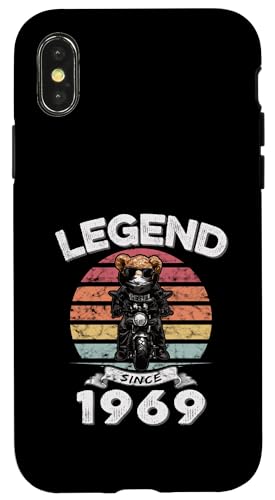 Legend Since 1969 Retro Vintage Teddy Fan Biker Geschenk Hülle für iPhone X/XS von Legendäre Spruch Geburtstagsgeschenke für Bären