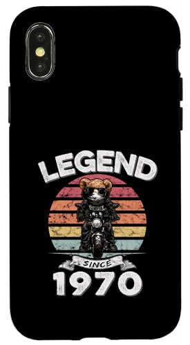 Legend Since 1970 Retro Vintage Teddy Fan Biker Geschenk Hülle für iPhone X/XS von Legendäre Spruch Geburtstagsgeschenke für Bären