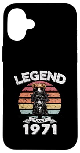 Legend Since 1971 Retro Vintage Teddy Fan Biker Geschenk Hülle für iPhone 16 Plus Legend Since 1971 Retro Vintage Teddy Fan Biker Geschenk Hülle für iPhone 16 Plus von Legendäre Spruch Geburtstagsgeschenke für Bären