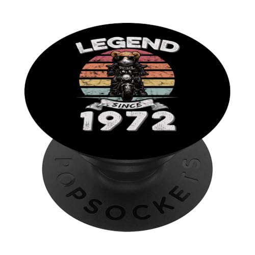 Legend Since 1972 Retro Vintage Teddy Fan Biker Geschenk PopSockets Klebender PopGrip Legend Since 1972 Retro Vintage Teddy Fan Biker Geschenk PopSockets Klebender PopGrip von Legendäre Spruch Geburtstagsgeschenke für Bären