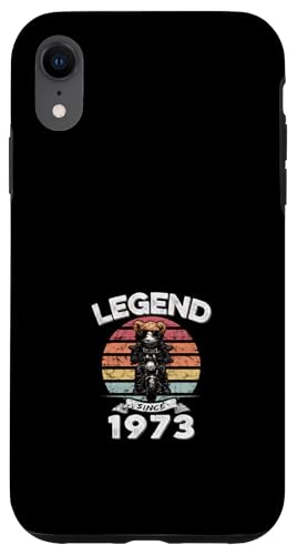 Legend Since 1973 Retro Vintage Teddy Fan Biker Geschenk Hülle für iPhone XR von Legendäre Spruch Geburtstagsgeschenke für Bären