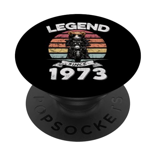 Legend Since 1973 Retro Vintage Teddy Fan Biker Geschenk PopSockets Klebender PopGrip von Legendäre Spruch Geburtstagsgeschenke für Bären