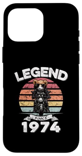 Legend Since 1974 Retro Vintage Teddy Fan Biker Geschenk Hülle für iPhone 16 Pro Max Legend Since 1974 Retro Vintage Teddy Fan Biker Geschenk Hülle für iPhone 16 Pro Max von Legendäre Spruch Geburtstagsgeschenke für Bären