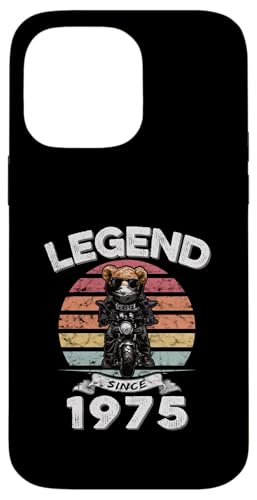 Legend Since 1975 Retro Vintage Teddy Fan Biker Geschenk Hülle für iPhone 14 Pro Max von Legendäre Spruch Geburtstagsgeschenke für Bären
