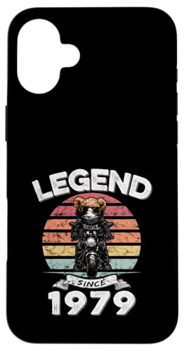 Legend Since 1979 Retro Vintage Teddy Fan Biker Geschenk Hülle für iPhone 16 Plus von Legendäre Spruch Geburtstagsgeschenke für Bären