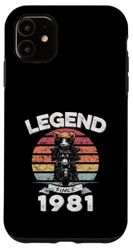 Legend Since 1981 Retro Vintage Teddy Fan Biker Geschenk Hülle für iPhone 11 von Legendäre Spruch Geburtstagsgeschenke für Bären