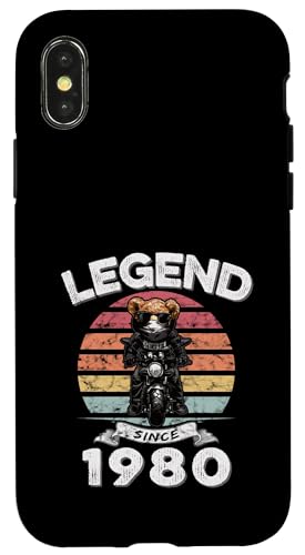 Legend Since 1981 Retro Vintage Teddy Fan Biker Geschenk Hülle für iPhone X/XS von Legendäre Spruch Geburtstagsgeschenke für Bären