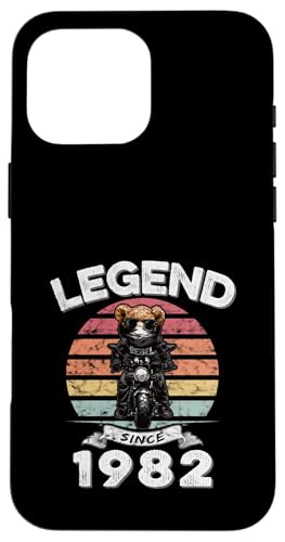 Legend Since 1982 Retro Vintage Teddy Fan Biker Geschenk Hülle für iPhone 16 Pro Max Legend Since 1982 Retro Vintage Teddy Fan Biker Geschenk Hülle für iPhone 16 Pro Max von Legendäre Spruch Geburtstagsgeschenke für Bären