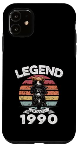 Legend Since 1990 Retro Vintage Teddy Fan Biker Geschenk Hülle für iPhone 11 von Legendäre Spruch Geburtstagsgeschenke für Bären