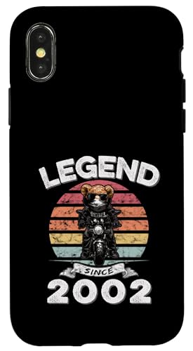 Legend Since 2002 Retro Vintage Teddy Fan Biker Geschenk Hülle für iPhone X/XS von Legendäre Spruch Geburtstagsgeschenke für Bären