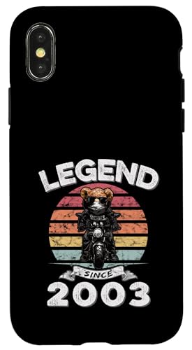 Legend Since 2003 Retro Vintage Teddy Fan Biker Geschenk Hülle für iPhone X/XS von Legendäre Spruch Geburtstagsgeschenke für Bären