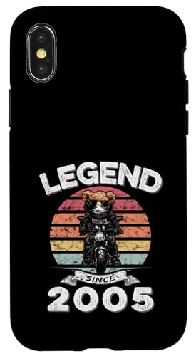 Legend Since 2005 Retro Vintage Teddy Fan Biker Geschenk Hülle für iPhone X/XS von Legendäre Spruch Geburtstagsgeschenke für Bären