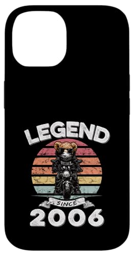 Legend Since 2006 Retro Vintage Teddy Fan Biker Geschenk Hülle für iPhone 14 von Legendäre Spruch Geburtstagsgeschenke für Bären