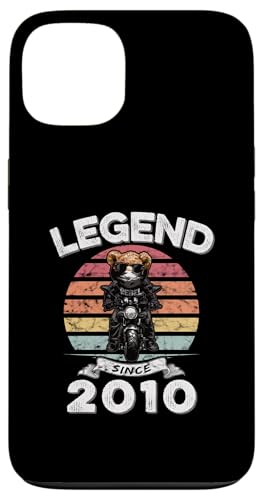 Legend Since 2010 Retro Vintage Teddy Fan Biker Geschenk Hülle für iPhone 13 von Legendäre Spruch Geburtstagsgeschenke für Bären