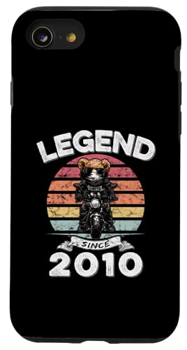 Legend Since 2010 Retro Vintage Teddy Fan Biker Geschenk Hülle für iPhone SE (2020) / 7 / 8 von Legendäre Spruch Geburtstagsgeschenke für Bären