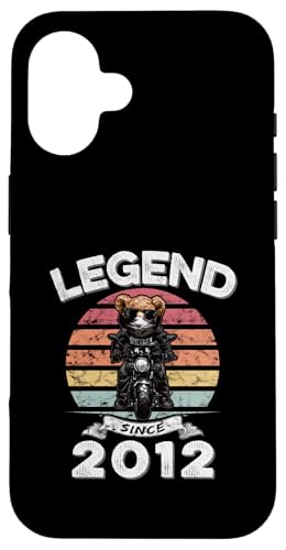 Legend Since 2012 Retro Vintage Teddy Fan Biker Geschenk Hülle für iPhone 16 von Legendäre Spruch Geburtstagsgeschenke für Bären
