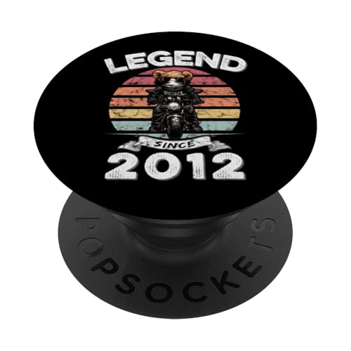 Legend Since 2012 Retro Vintage Teddy Fan Biker Geschenk PopSockets Klebender PopGrip Legend Since 2012 Retro Vintage Teddy Fan Biker Geschenk PopSockets Klebender PopGrip von Legendäre Spruch Geburtstagsgeschenke für Bären