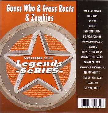 Legends Karaoke Volume 232 - Hits Of The Guess Who, The Grass Roots & The Zombies (CD+G) von Legends Karaoke