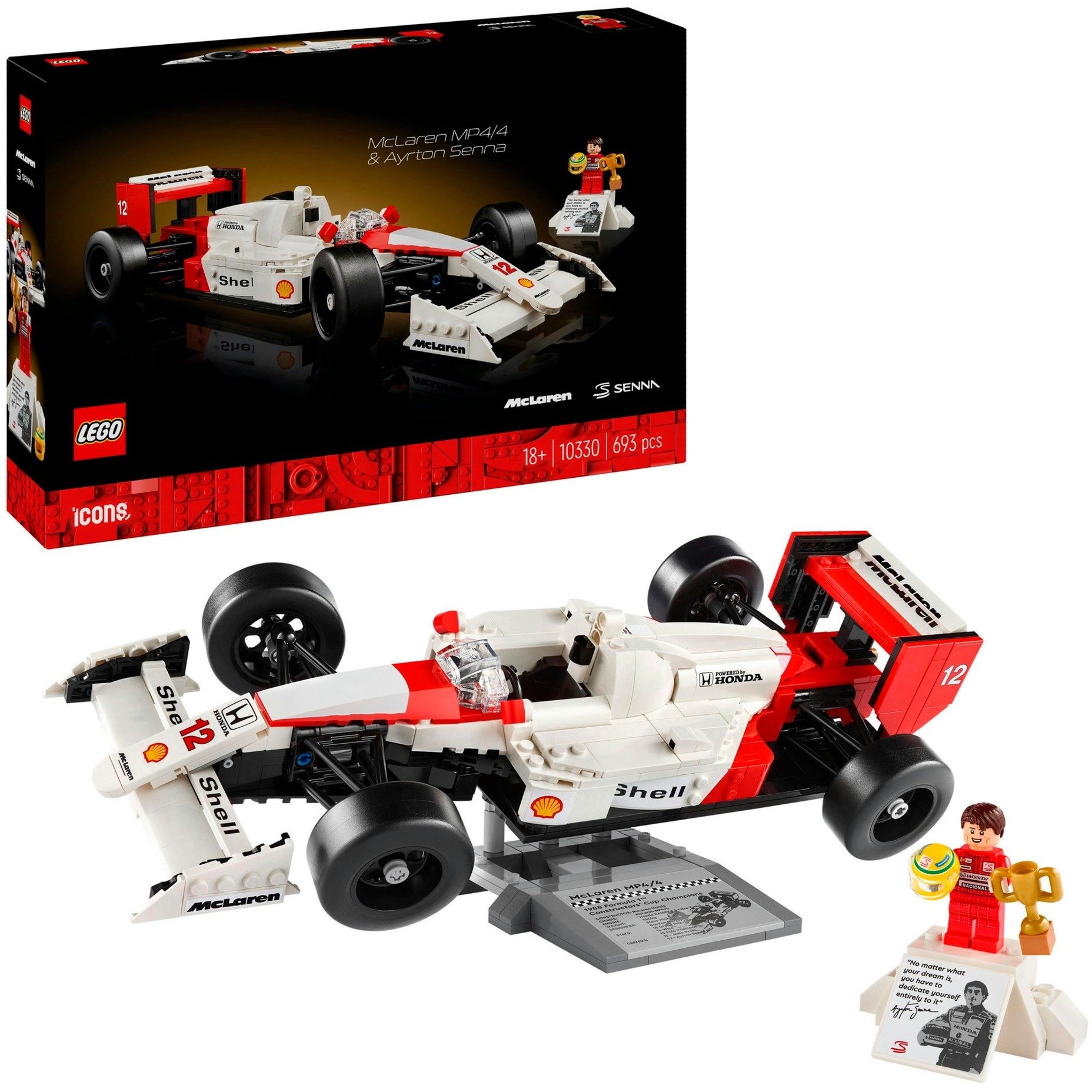 10330 Icons McLaren MP4/4 & Ayrton Senna, Konstruktionsspielzeug von Lego