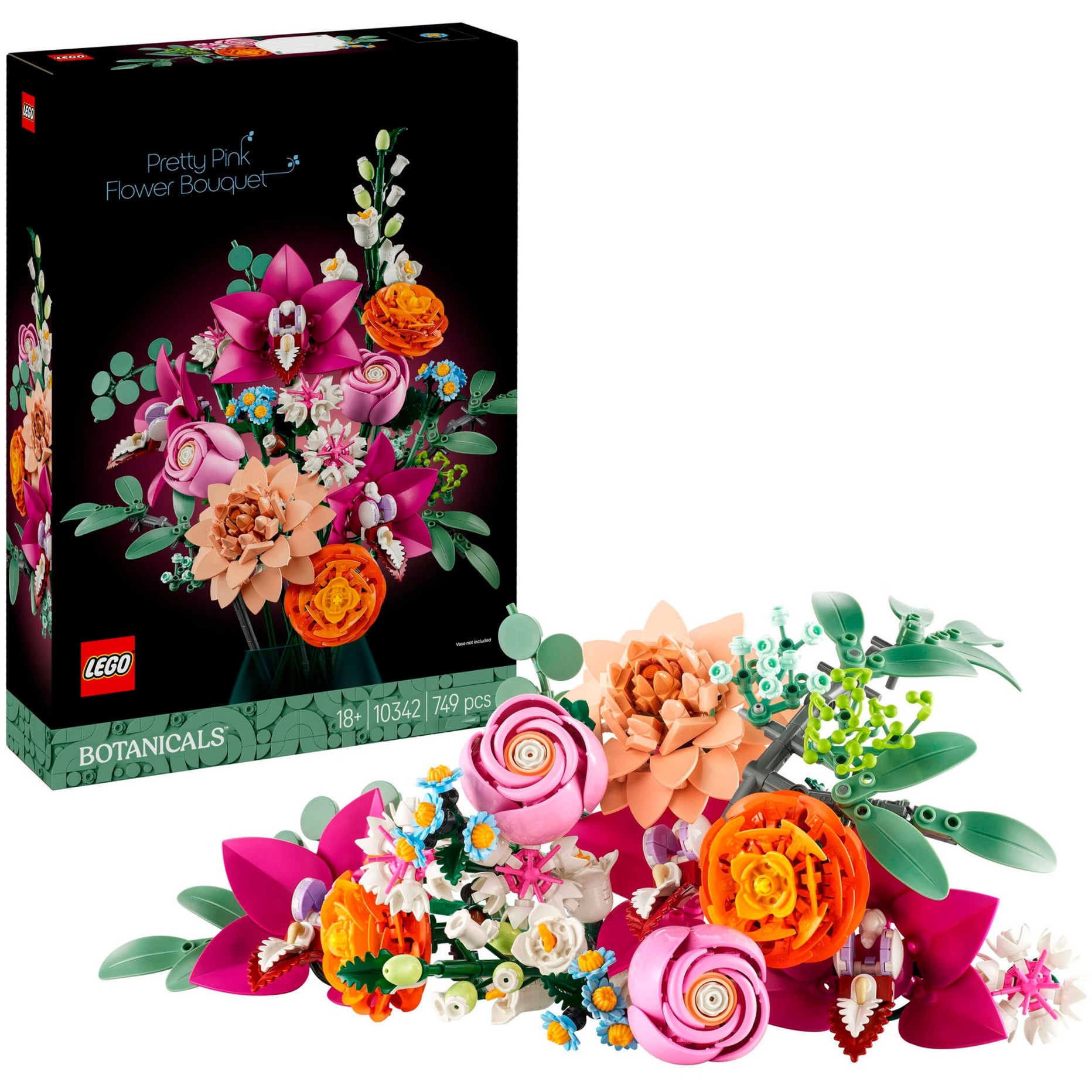 10342 Botanicals Schöner Rosafarbener Blumenstrauß, Konstruktionsspielzeug von Lego
