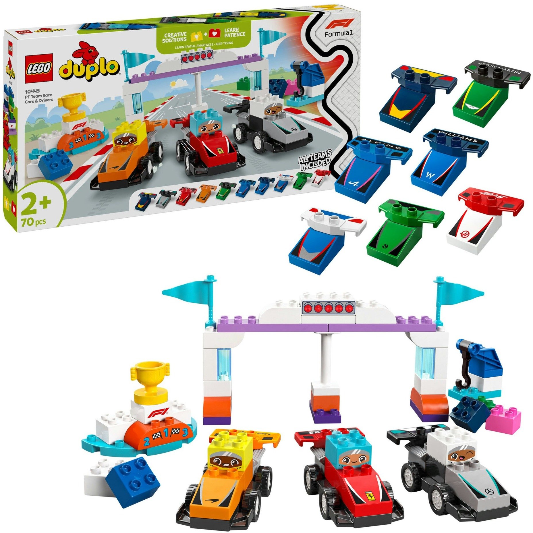 10445 DUPLO F1 Team Rennautos mit Rennfahrern, Konstruktionsspielzeug 10445 DUPLO F1 Team Rennautos mit Rennfahrern, Konstruktionsspielzeug von Lego
