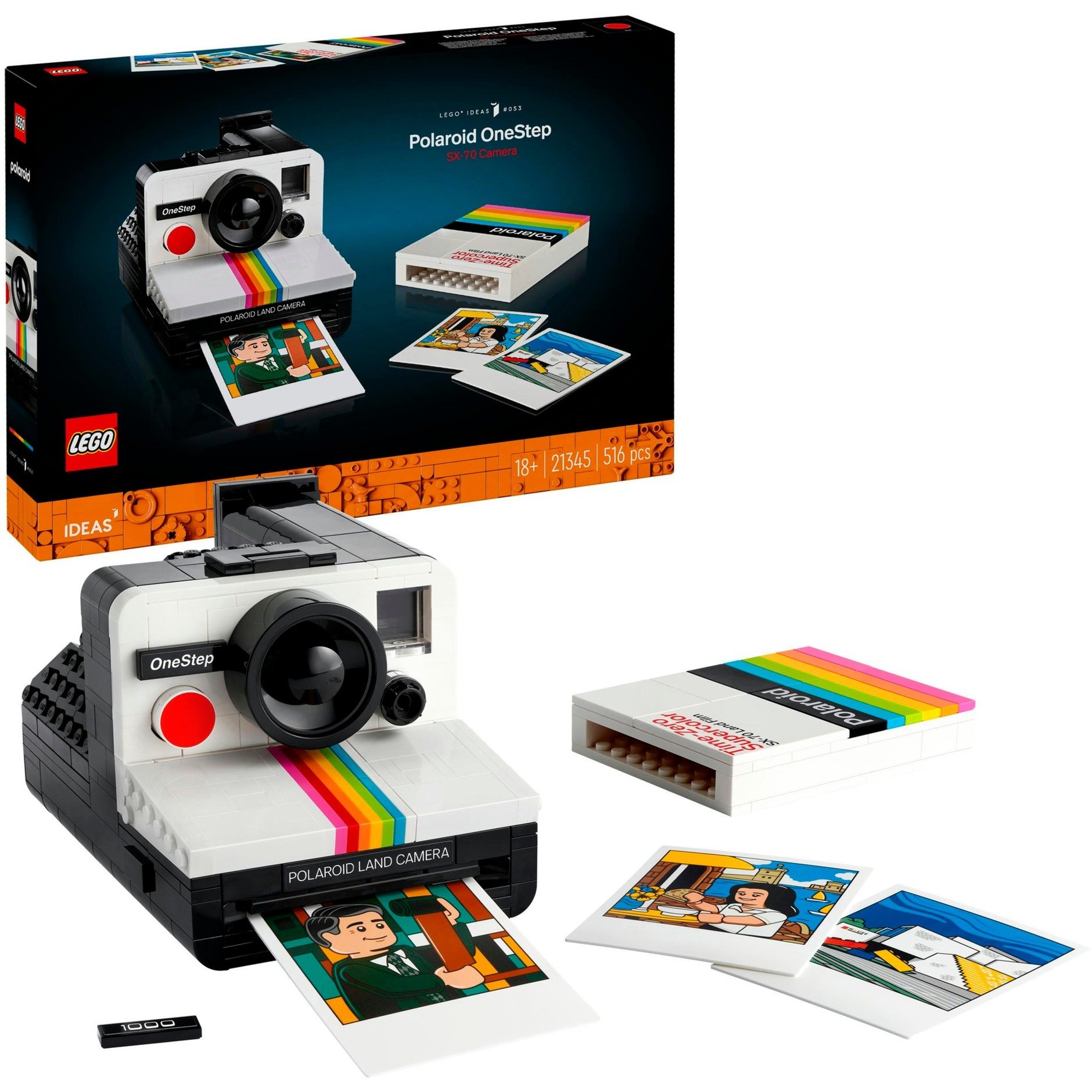 21345 Ideas Polaroid OneStep SX-70 Sofortbildkamera, Konstruktionsspielzeug von Lego