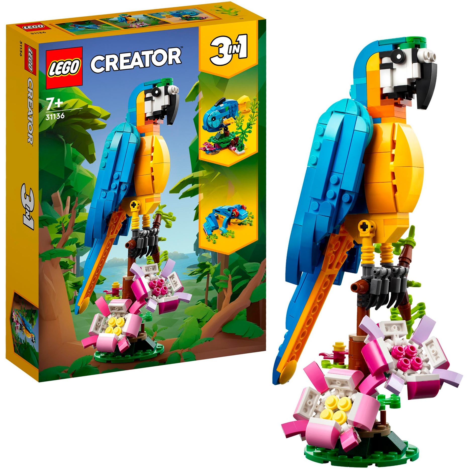 31136 Creator 3-in-1 Exotischer Papagei, Konstruktionsspielzeug von Lego