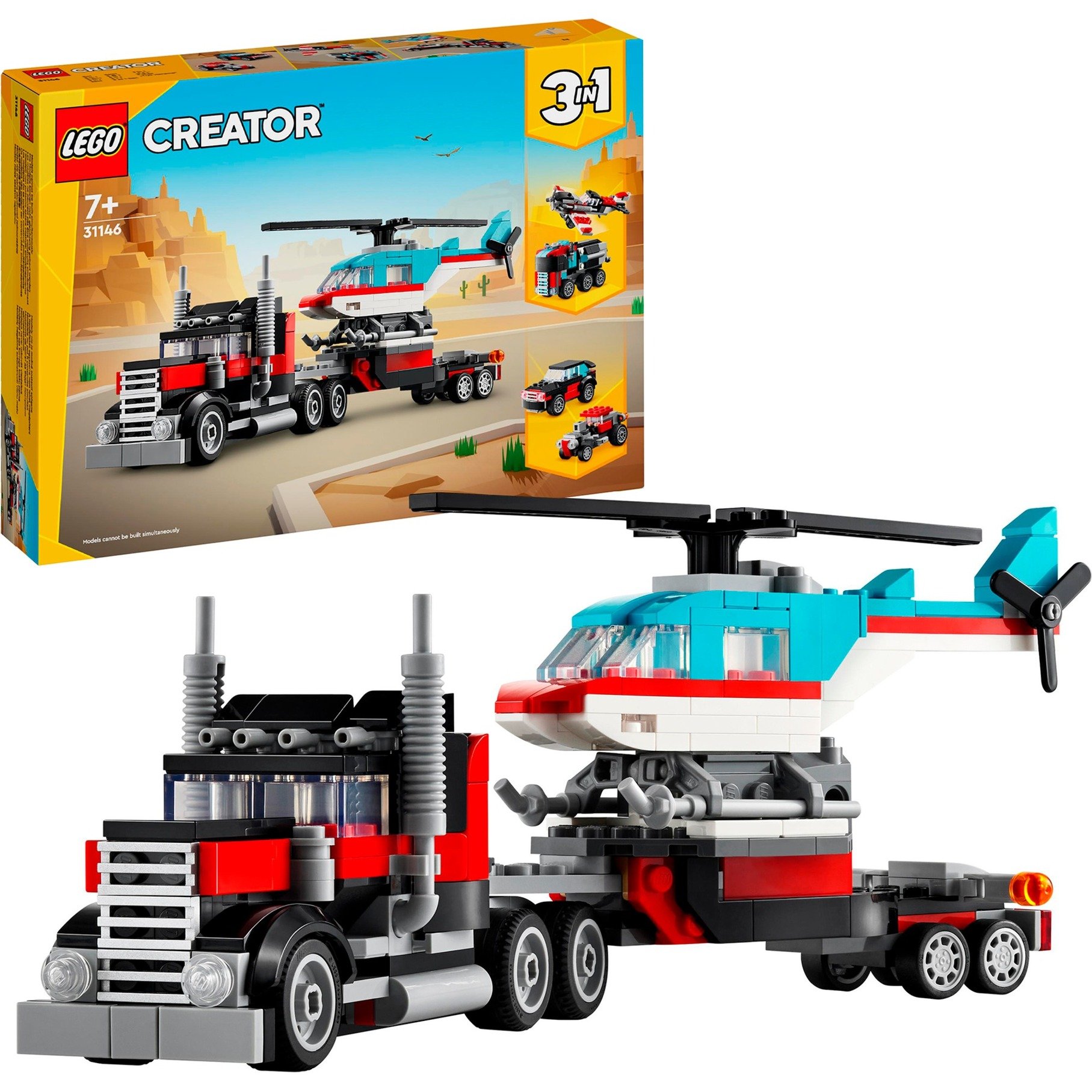 31146 Creator 3-in-1 Tieflader mit Hubschrauber, Konstruktionsspielzeug 31146 Creator 3-in-1 Tieflader mit Hubschrauber, Konstruktionsspielzeug von Lego