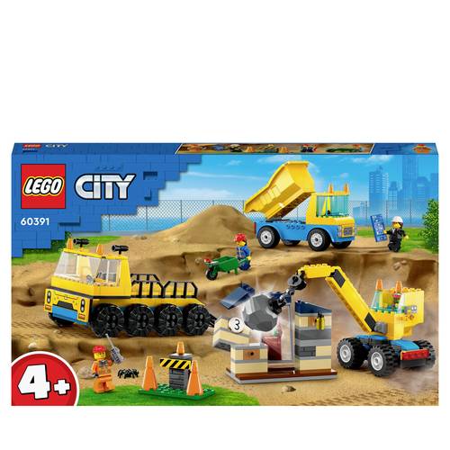 60391 LEGO® CITY Baufahrzeuge und Kran mit Abrissbirne von Lego
