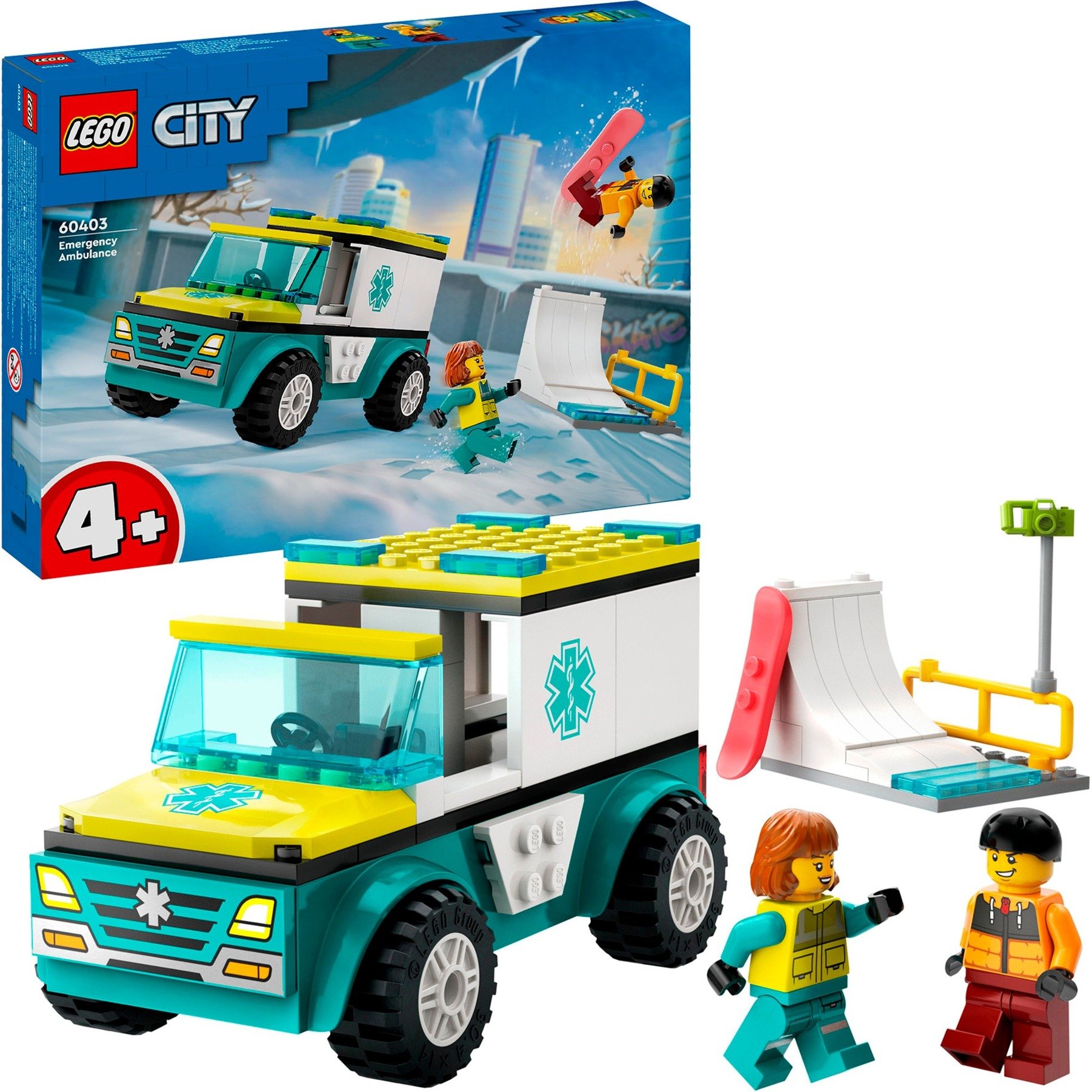 60403 City Rettungswagen und Snowboarder, Konstruktionsspielzeug von Lego
