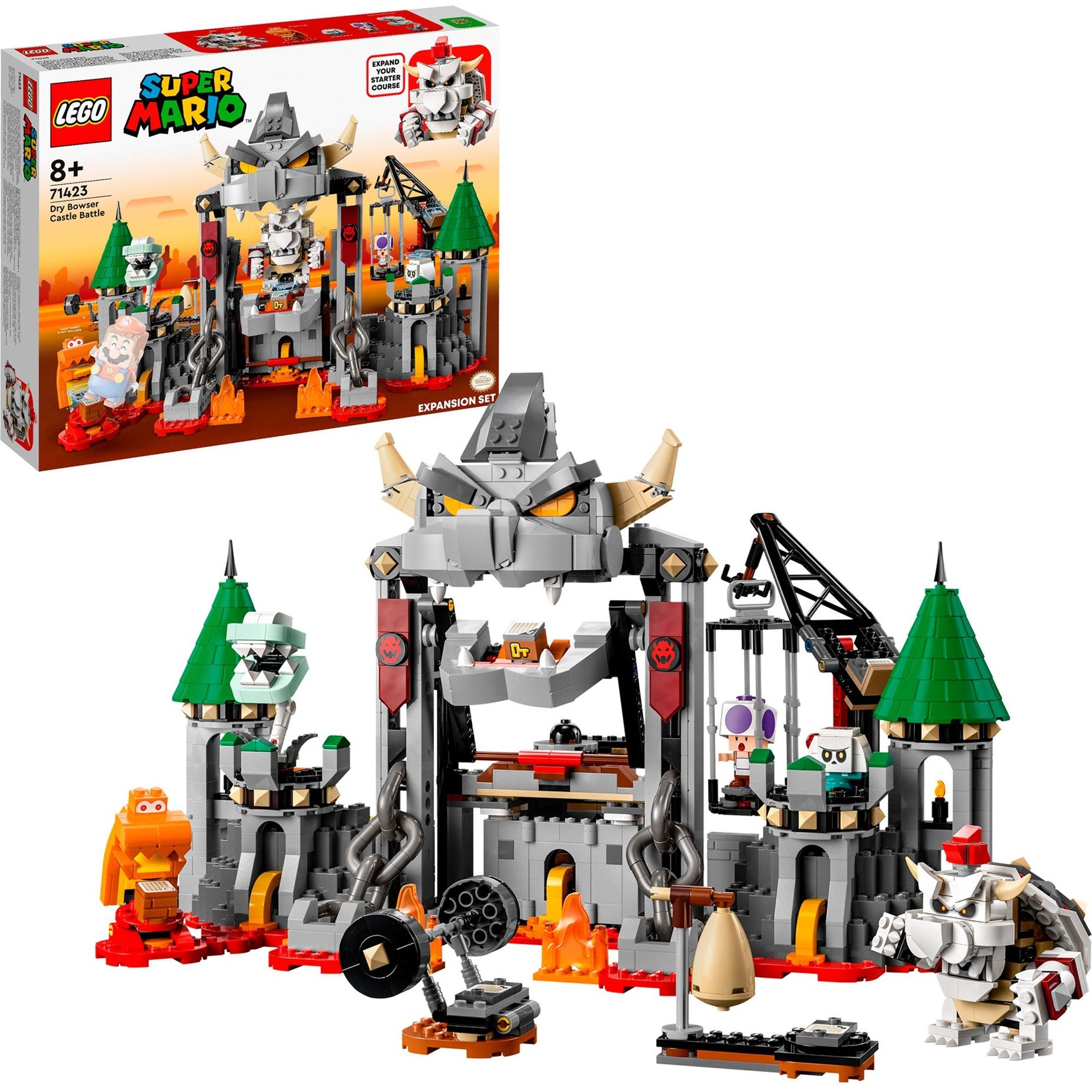 71423 Super Mario Knochen-Bowsers Festungsschlag Erweiterungsset, Konstruktionsspielzeug von Lego