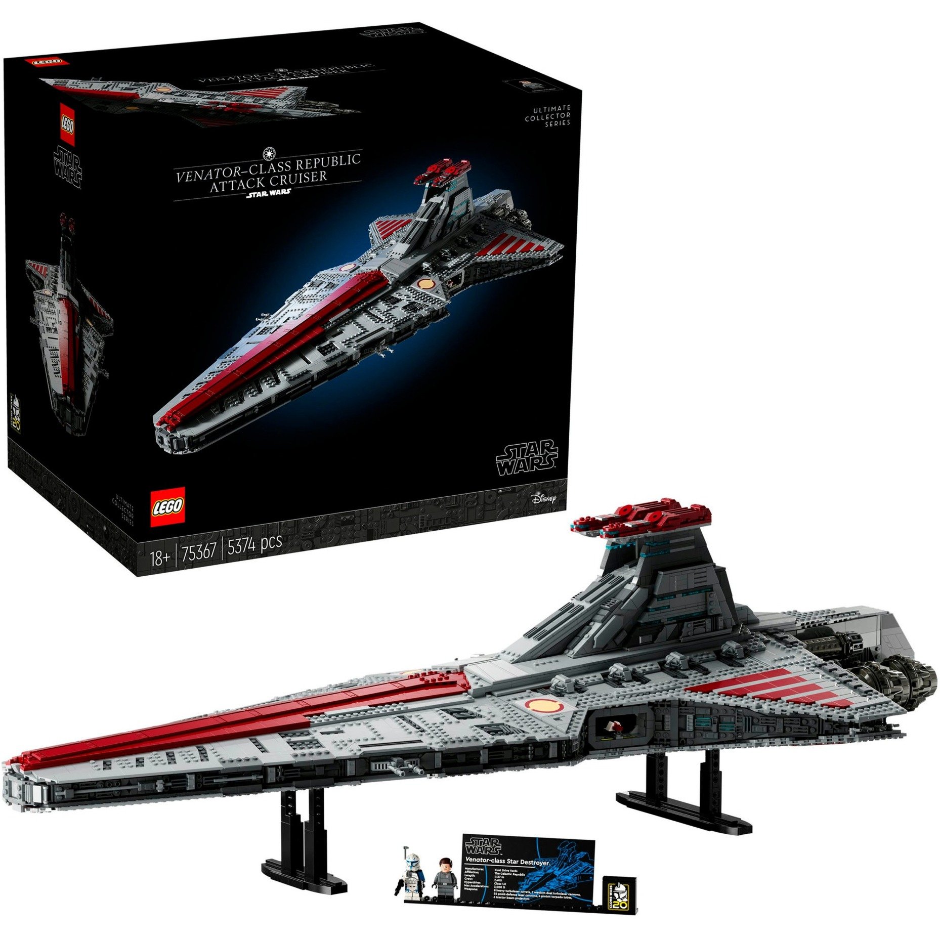 75367 Star Wars Republikanischer Angriffskreuzer der Venator-Klasse, Konstruktionsspielzeug von Lego