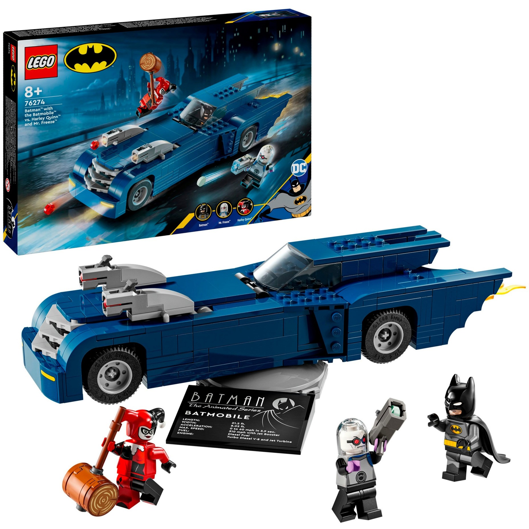 76274 DC Super Heroes Batman im Batmobil vs. Harley Quinn und Mr. Freeze, Konstruktionsspielzeug von Lego