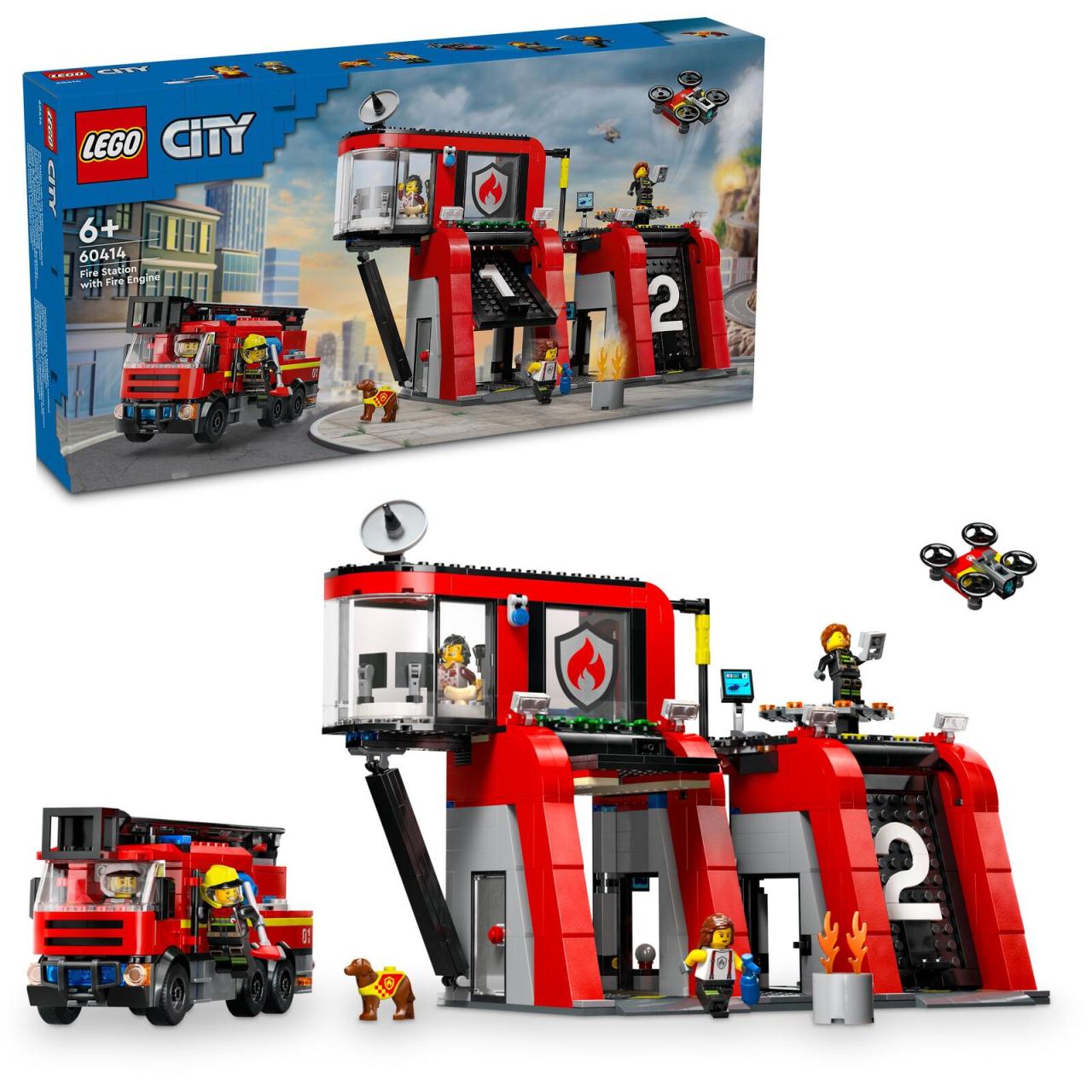 LEGO® City Feuerwehr 60414 Feuerwehrstation mit Drehleiterfahrzeug von Lego