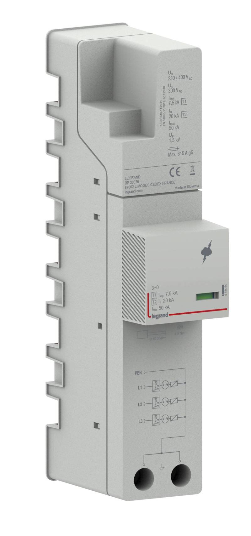 Legrand 412454 Kombiableiter SaS T1+T2 IIMP 7,5kA TNC von Legrand GmbH