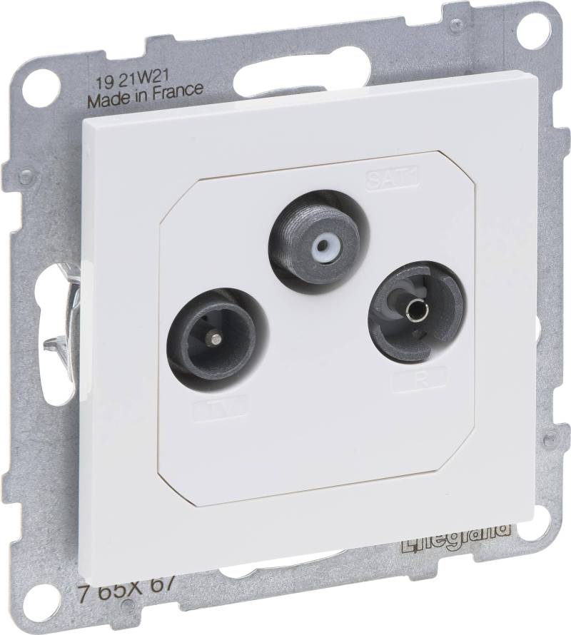 Legrand 765167 SEANO Einzeldose TV-R-SAT f.HD-TV in der Farbausführung Ultraweiß von Legrand GmbH