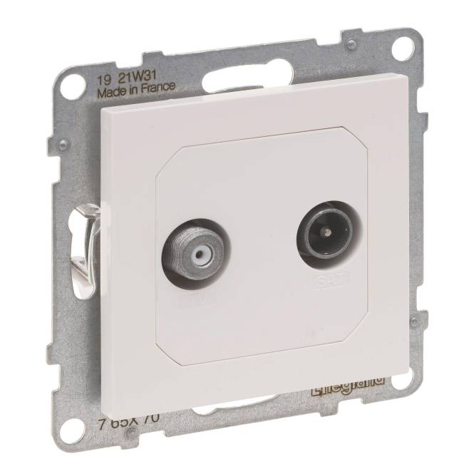 Legrand 765170 SEANO Einzeldose TV-SAT f 2 Kabel u.HD-TV Ultraweiß Legrand 765170 SEANO Einzeldose TV-SAT f 2 Kabel u.HD-TV Ultraweiß von Legrand GmbH