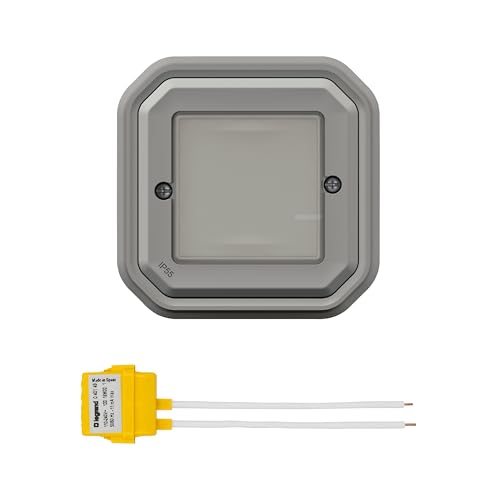 Dimmschalter, kabelgebunden, wasserdicht, Plexo (IP55), ohne Neutral, mit Netatmo 5 W bis 125 W LED, kompatibel mit jeder Ladung – komplettes Gehäuse, Aufputzmontage – Grau – 199272 Legrand von Legrand