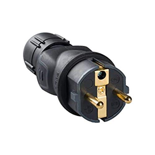 LEGRAND, Gummistecker, bruchsicherer Thermoplasteinsatz, Schlagfestigkeit IK08, Schutzklasse IP44, Zugentlastung 30kg bei 2,5mm², Klemmen bereits geöffnet, 16A, Farbe: Schwarz, 050340 LEGRAND, Gummistecker, bruchsicherer Thermoplasteinsatz, Schlagfestigkeit IK08, Schutzklasse IP44, Zugentlastung 30kg bei 2,5mm², Klemmen bereits geöffnet, 16A, Farbe: Schwarz, 050340 von Legrand