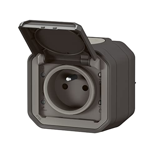 LEGRAND Steckdose, 2P+T, wasserdicht, Plexo, Anthrazit, 16 A, 250 V, IP55 IK08, komplett für Aufputzmontage LEGRAND Steckdose, 2P+T, wasserdicht, Plexo, Anthrazit, 16 A, 250 V, IP55 IK08, komplett für Aufputzmontage von Legrand