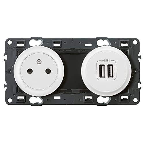 Legrand 099508 Céliane Prise avec Terre/Deux Prises USB, 250 V, Weiß Legrand 099508 Céliane Prise avec Terre/Deux Prises USB, 250 V, Weiß von Legrand