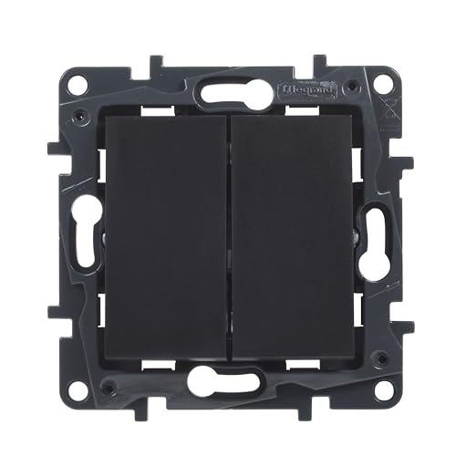 Legrand 398228 Doppelschalter oder Umschalter, 10AX für Unterputzinstallation, Serie Niloé Step, Anthrazit Legrand 398228 Doppelschalter oder Umschalter, 10AX für Unterputzinstallation, Serie Niloé Step, Anthrazit von Legrand
