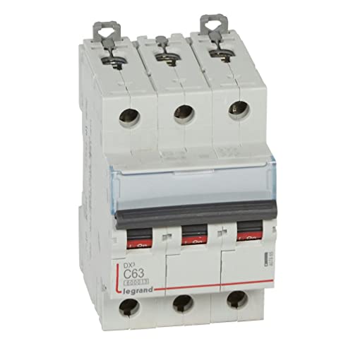 Legrand 407865E, Automatischer Magnetschalter, 3P, 63A, C-Kurve, 10kA, 3 Modul, DX3 von Legrand